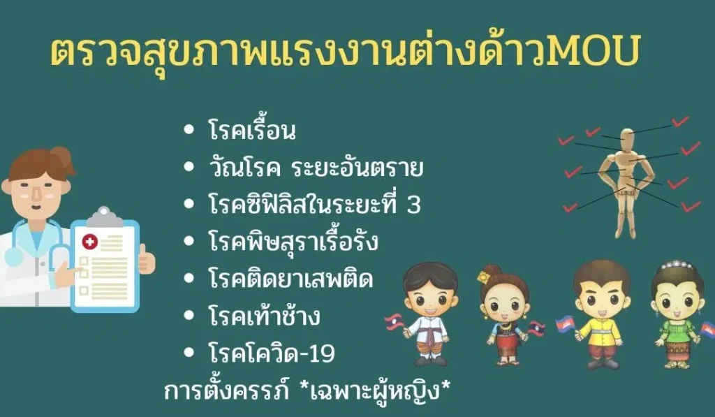 ตรวจสุขภาพแรงงานต่างด้าวMOU